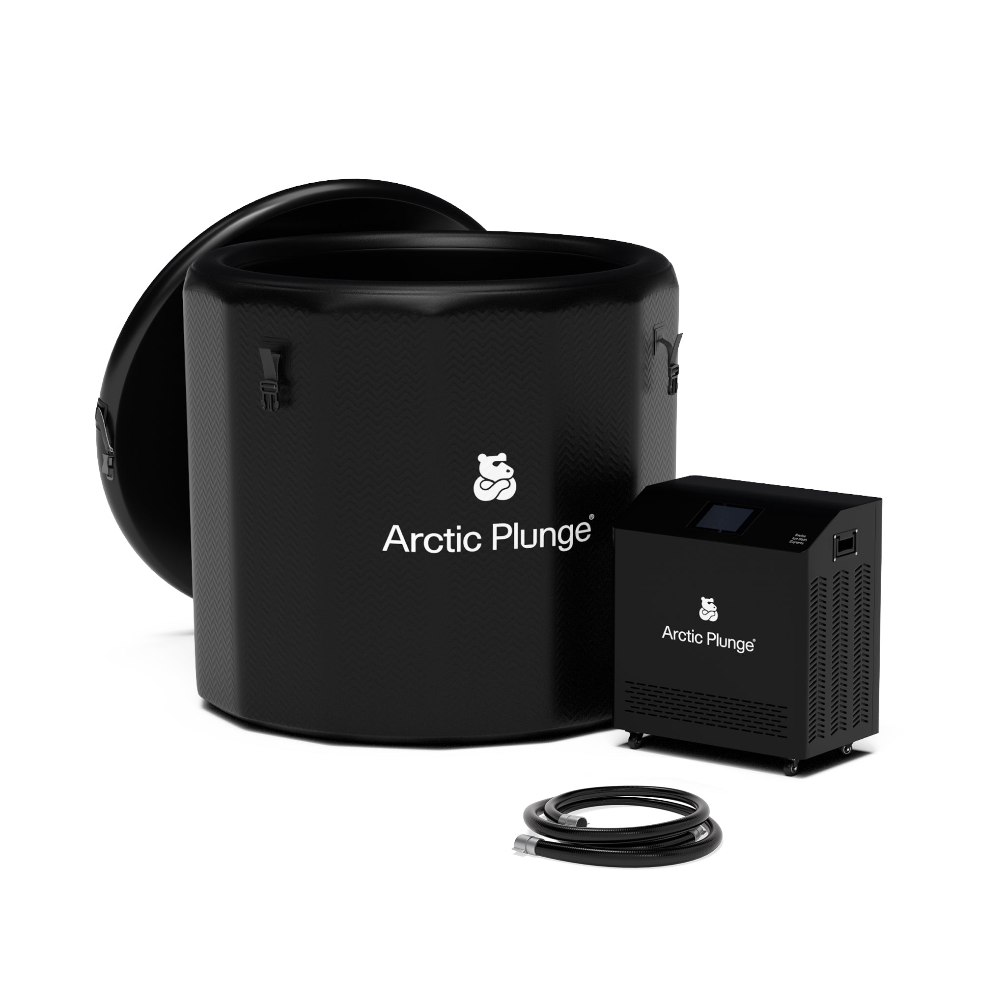 Arctic Plunge Eisbad Komplettset PRO Fass schwarz - Eisbad für zuhause